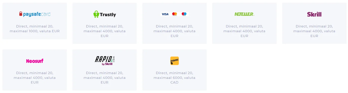 Betaalmethoden bij Mason Slots – storten en uitbetalen via Trustly, Skrill en Neteller